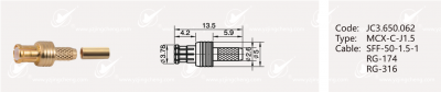 Đầu nối RF MCX-C-J1.5 – JC3.650.062